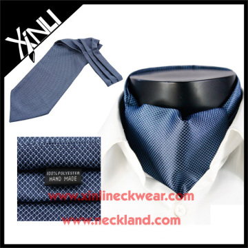 Mens-Mode-geometrische blaue Ascot-Krawatten 100% Microfaser Ascot Cravats